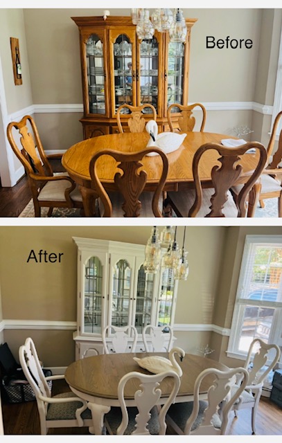 Before & After: Transforming a Solid Oak Dining Room Set
