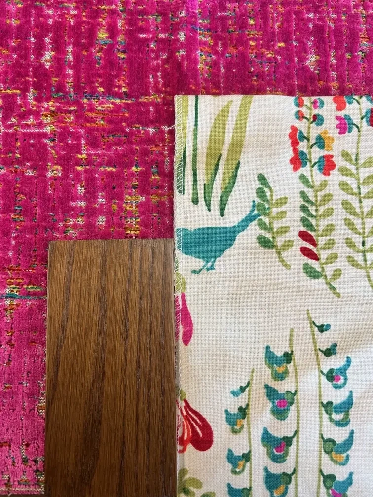 fabric-vignette-pink-texture-and-floral-print-with-wood-tone
